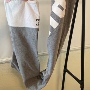 Grey and white yoga pants